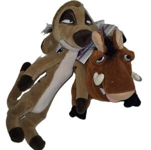 The Disney Store Bean Bag Plush Set - Timon And Bumbaa Fob The Lion King Vintage